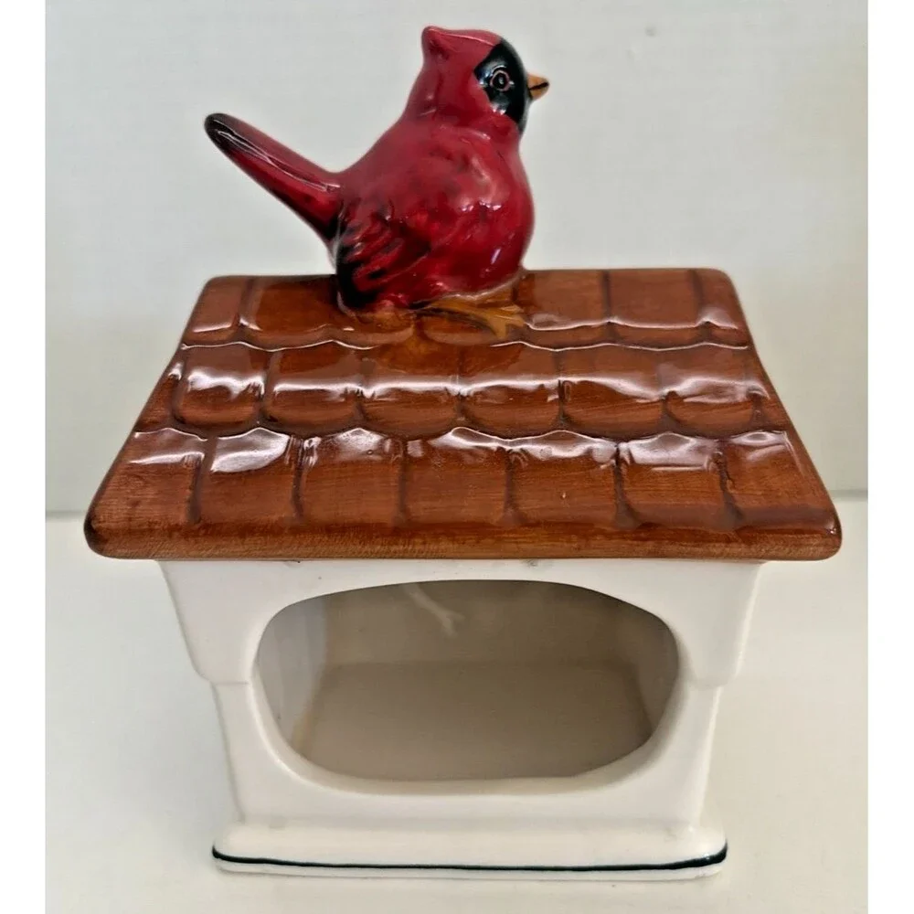 Pfaltzgraff Winterberry Cardinal Birdhouse Scrubby Holder Sponge Caddy 5098856